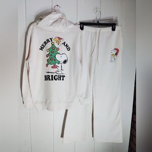 Peanuts White Merry and Bright Hoodie